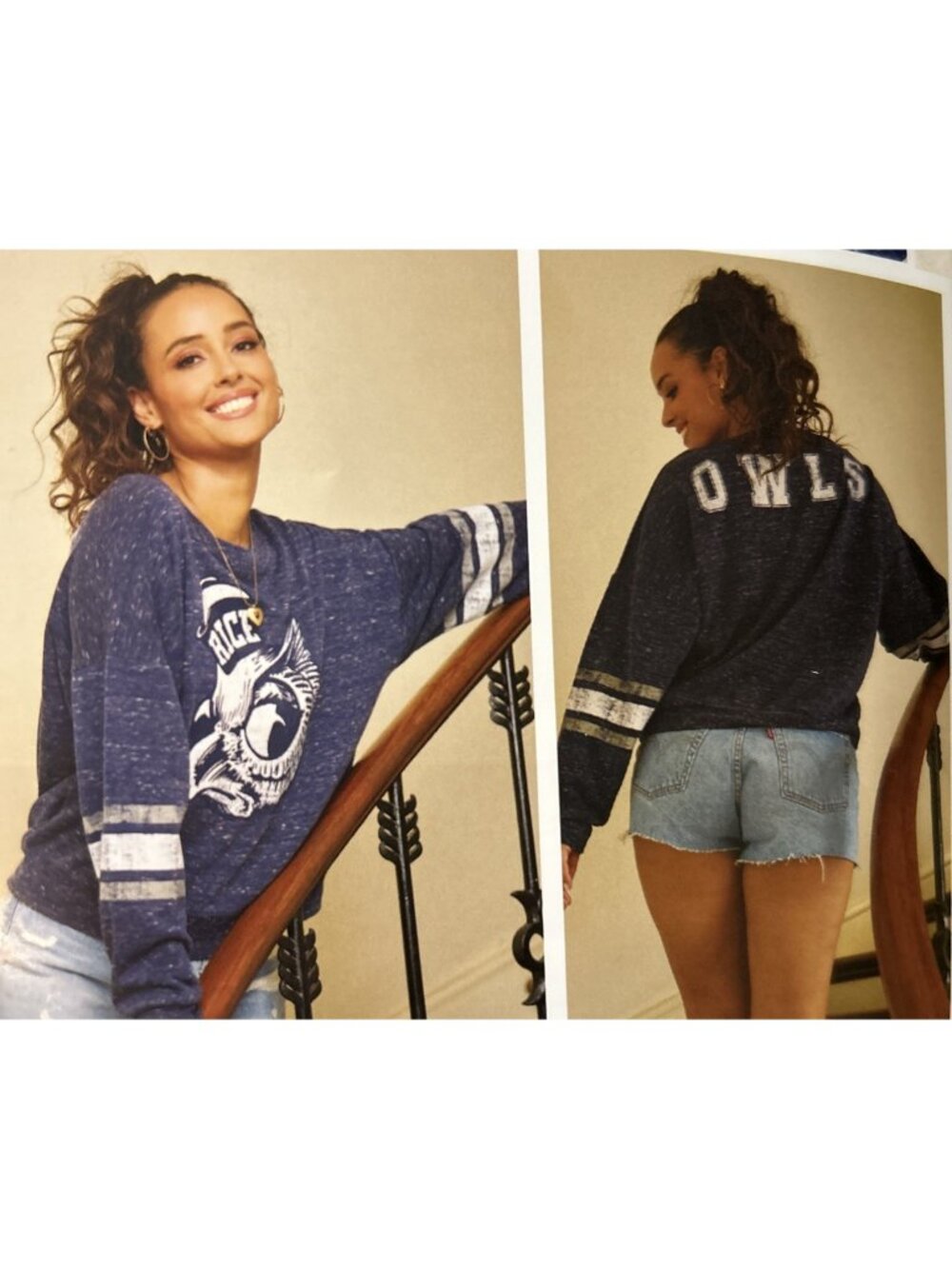 NEW Rice University Owls The Yard Navy Sammy Sweatshirt Women's M